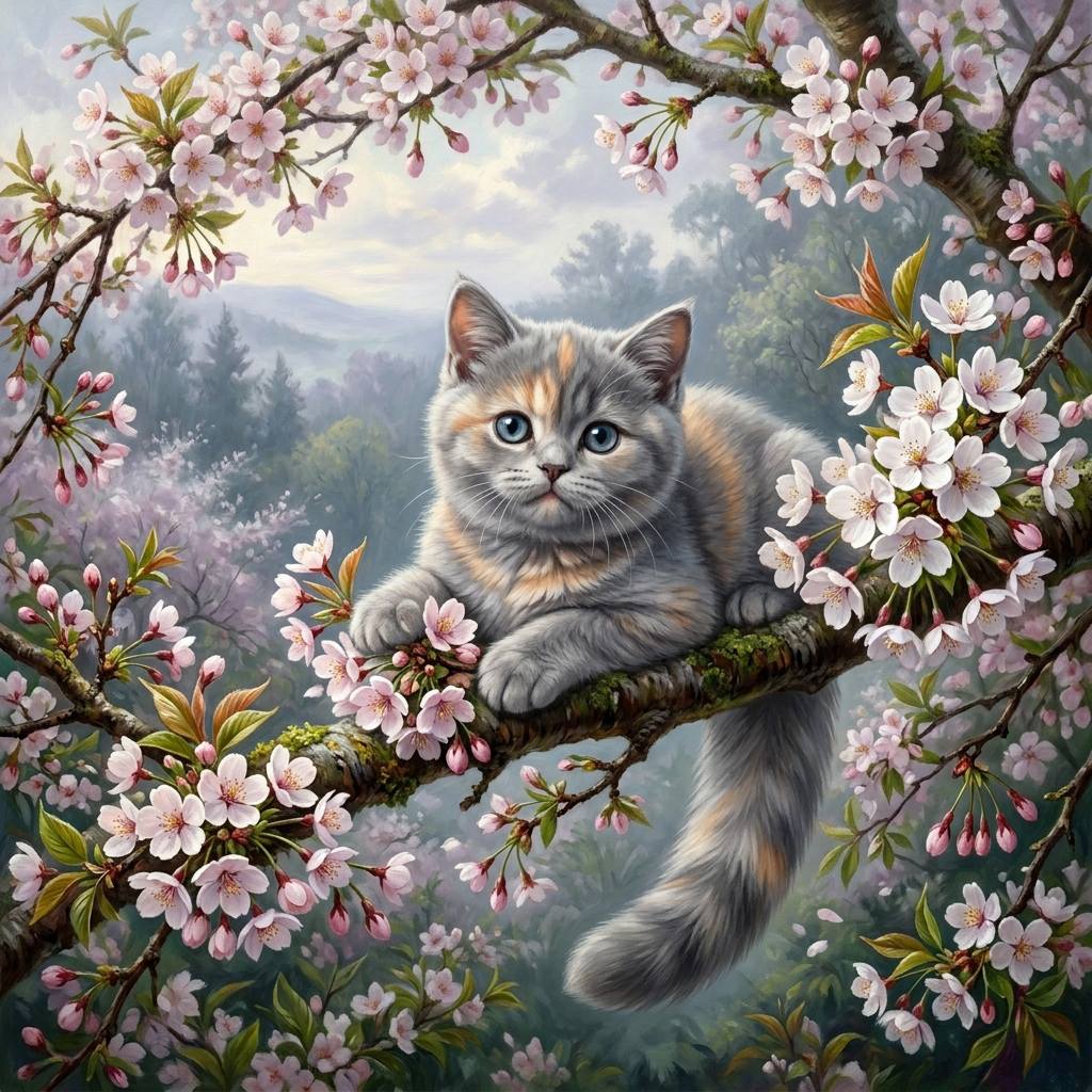 Cat in Blossoms