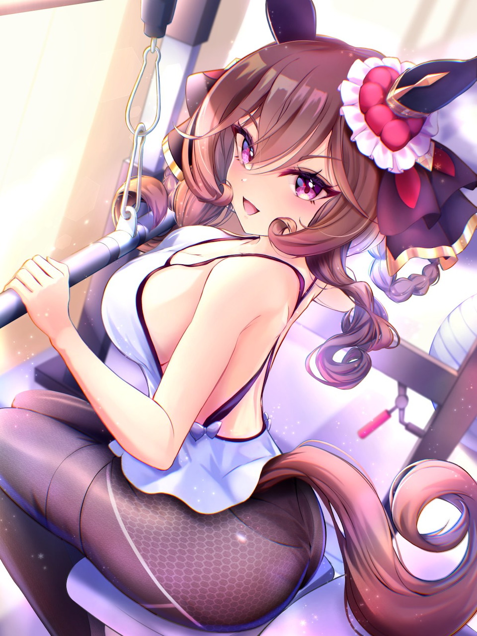 Anime illustration of Gentildonna horse girl character from Umamusume