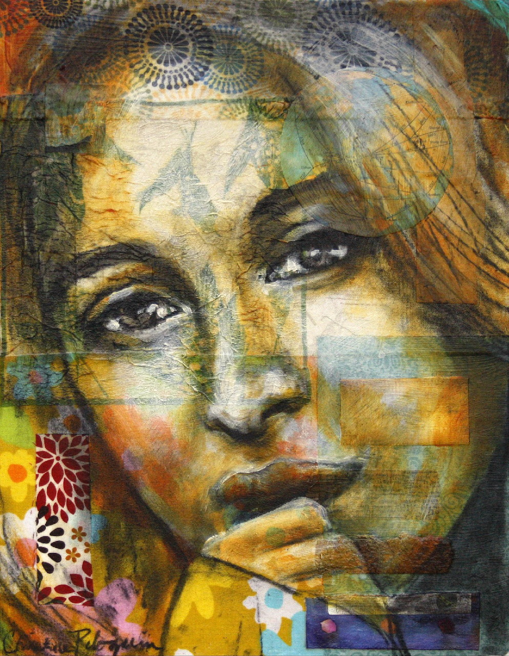 Mixed Media Woman Portrait