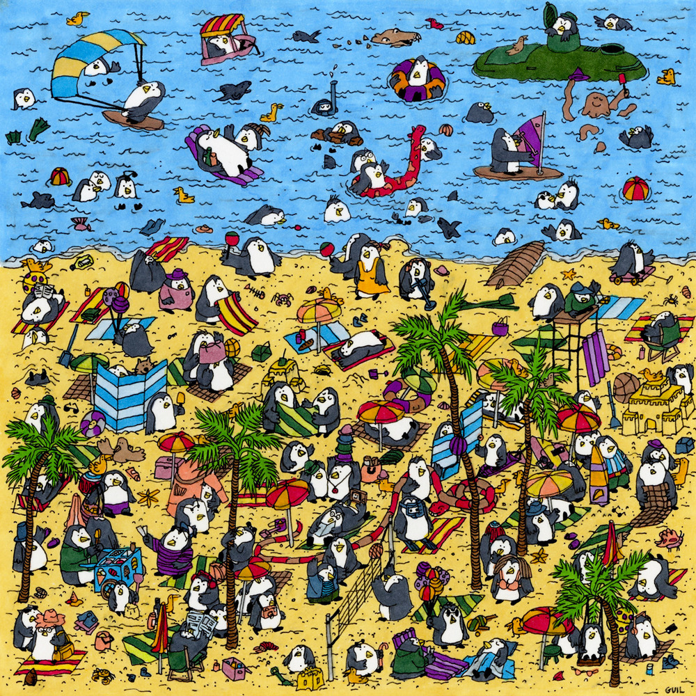 Penguins at Beach