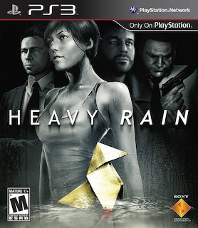 Heavy Rain PS3 game cover with four characters and the title in white text