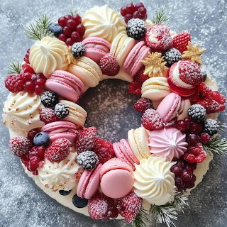 Festive Berry Wreath Cake