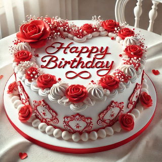 Birthday Cake Red Roses