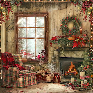 Christmas Fireplace Living Room