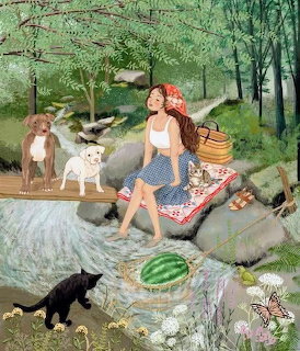 Peaceful Day at Creek in Woods by Naoko Stoop