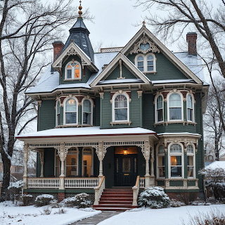 Victorian House in Winter