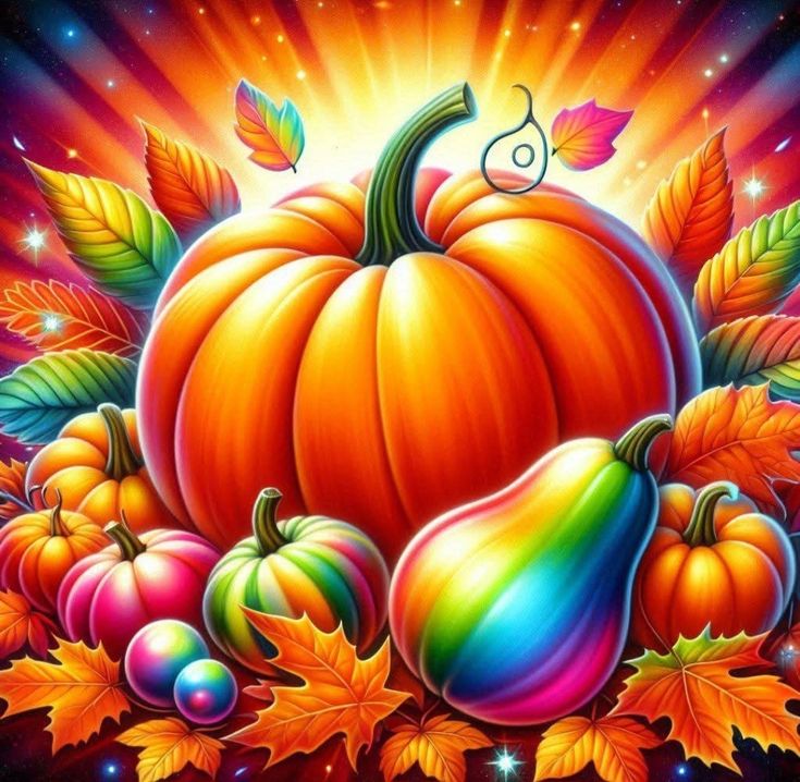 Vibrant Rainbow Pumpkin Harvest