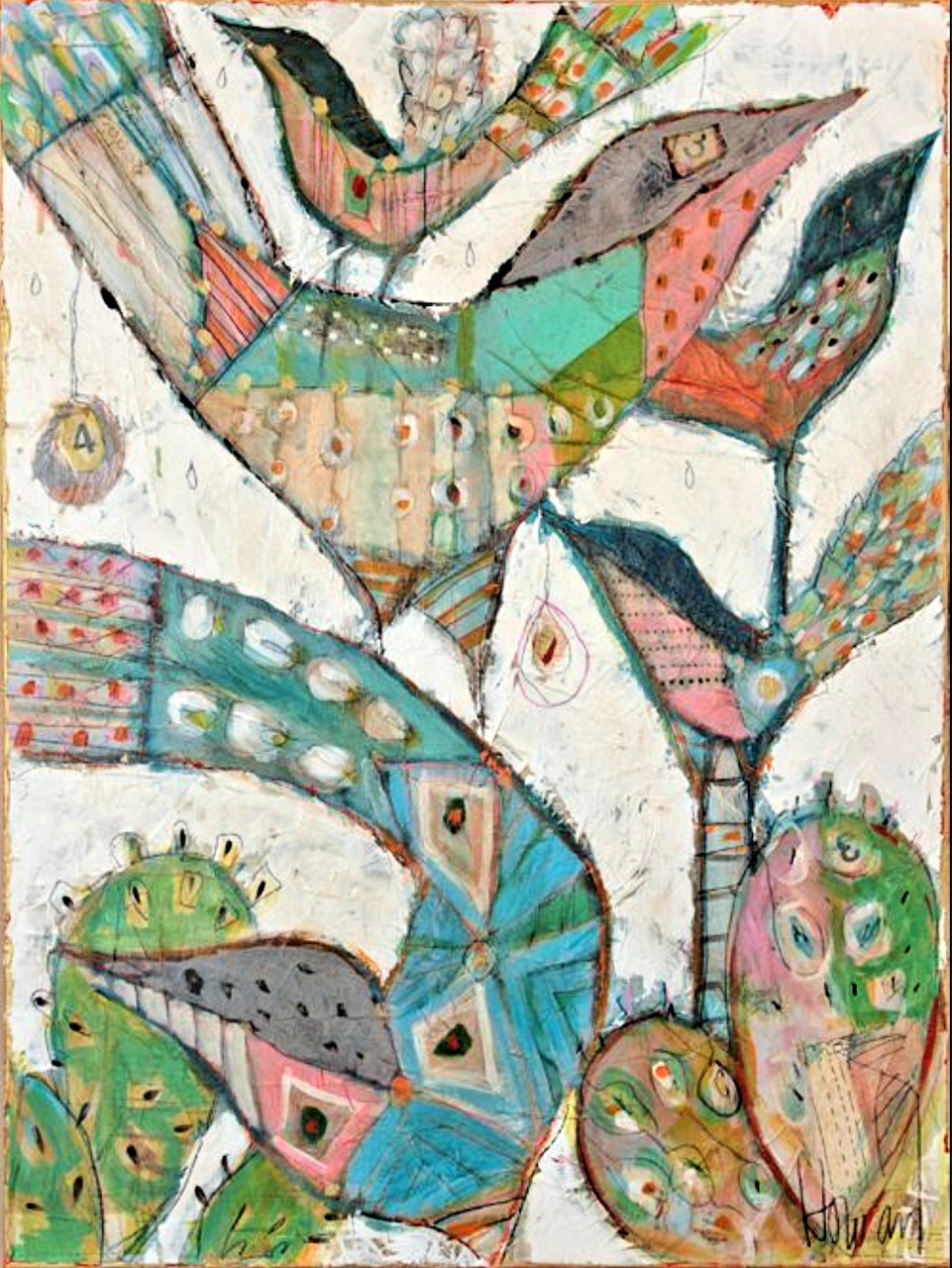 Whimsical Birds Painting