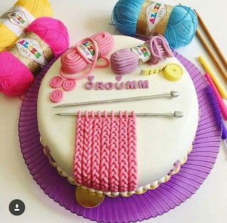 Knitting Theme Cake