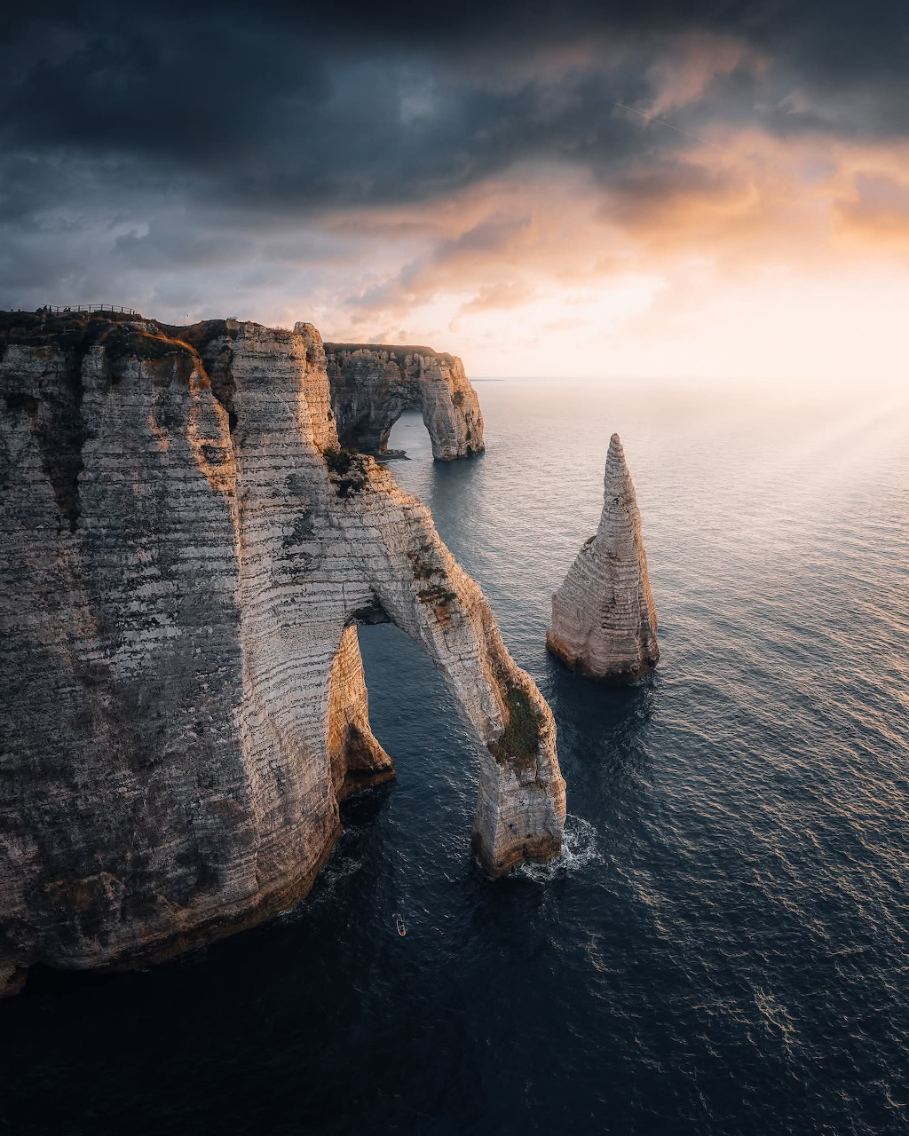 Coastal landscape in France with ocean and cliffs