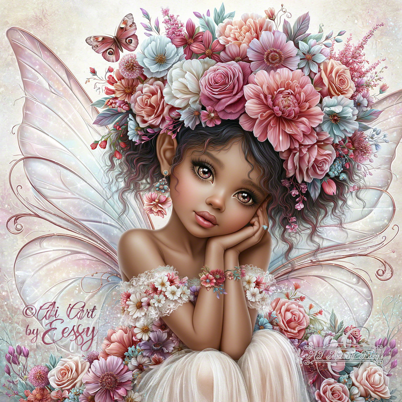 Fairy Girl with Flower Crown