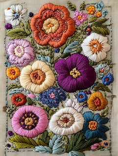 Embroidered Flower Garden