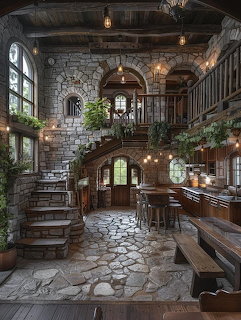 Rustic Stone Interior Hall