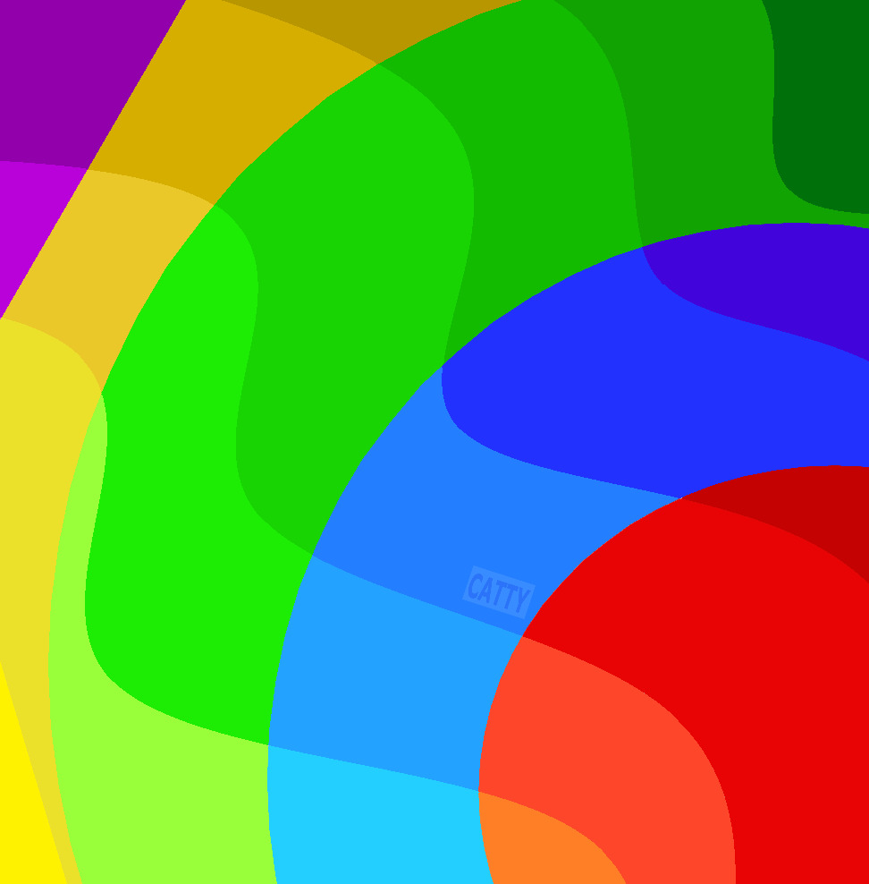 Abstract curved colorful bands in rainbow spectrum forming concentric wave pattern