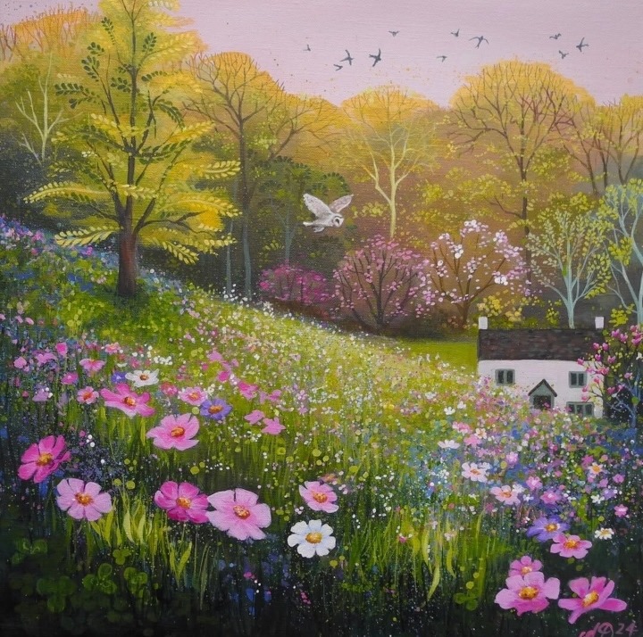 Spring Garden Cottage Painting