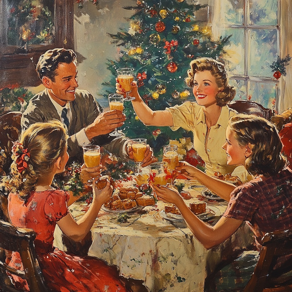 Vintage Family Christmas Dinner