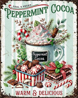 Peppermint Cocoa Vintage Sign