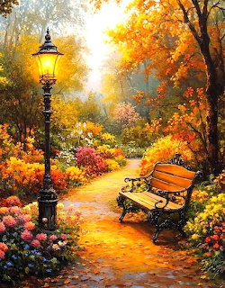 Autumn Park Bench