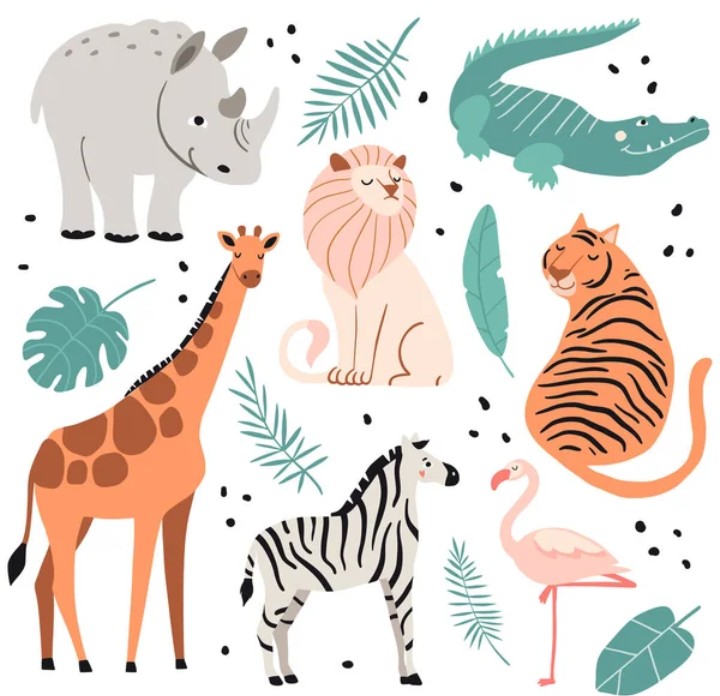 Exotic Animals Illustration