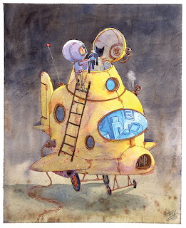 Yellow Submarine Watercolor Illustration