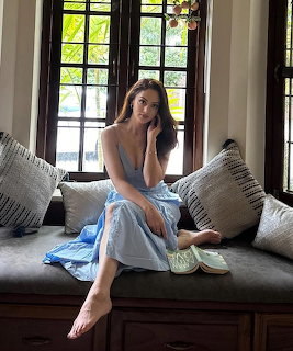 Woman in Blue Dress