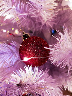 Red Ornament White Christmas Tree