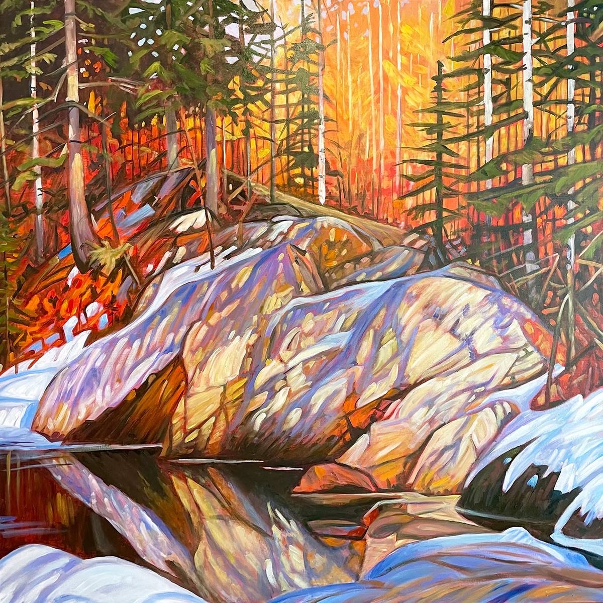 Forest Stream Painting