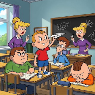 Cartoon Classroom Scene
