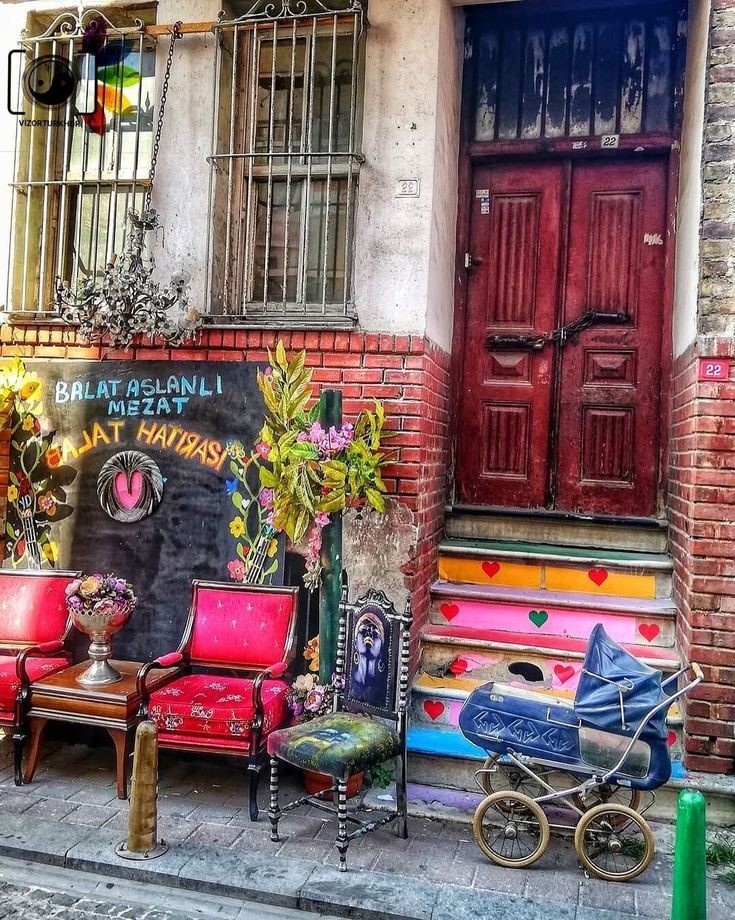 Colorful Balat Street Scene Istanbul