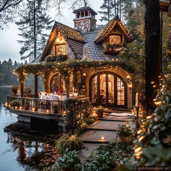 Waterside Cottage at Dusk