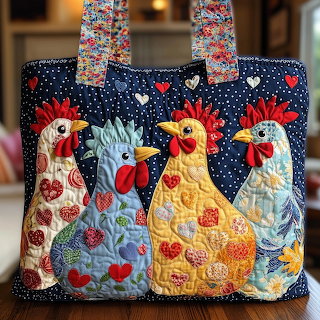 Patchwork Chicken Tote