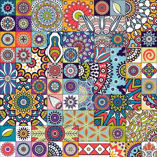 Colorful Mandala Tile Collage