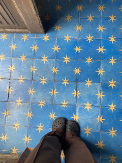 Blue Star Pattern Floor Tiles