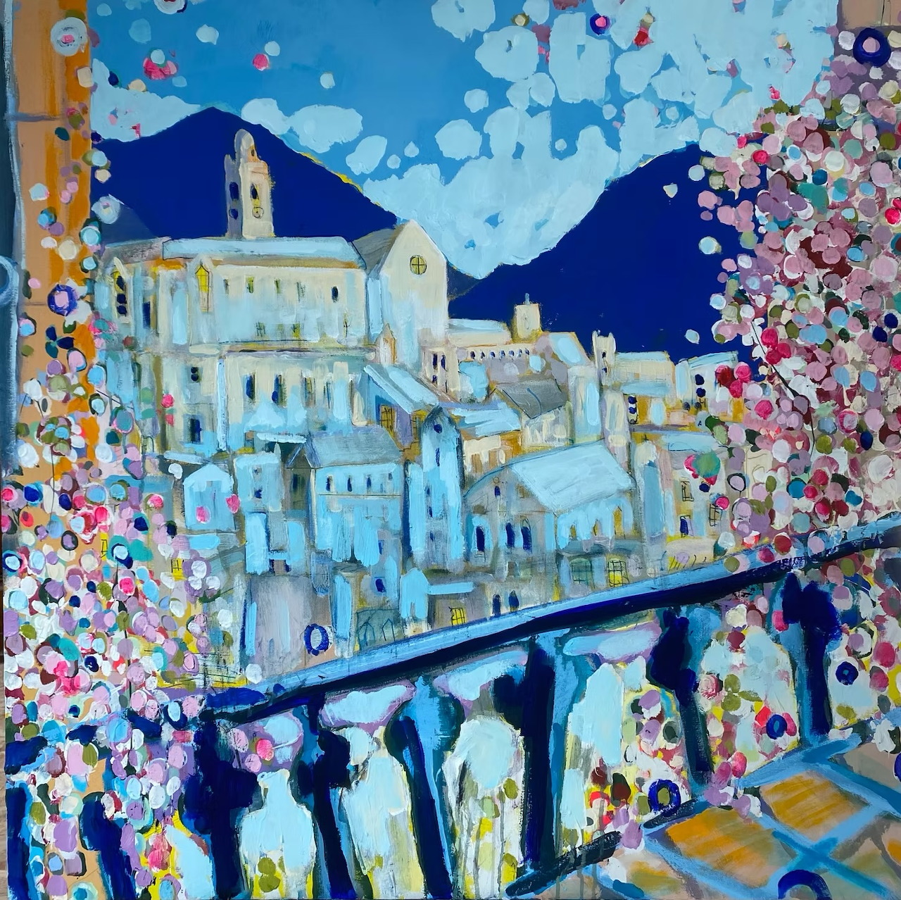 Italian Coastal Village Painting