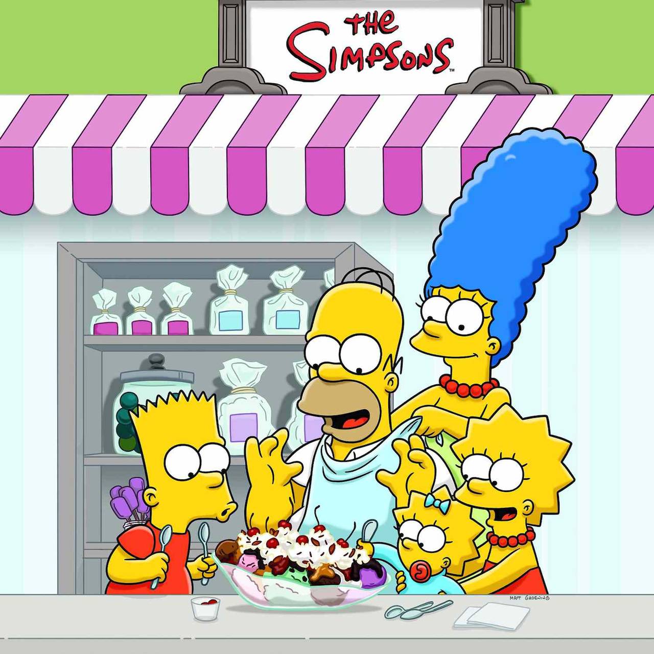 Simpsons Family Celebrating Birthday