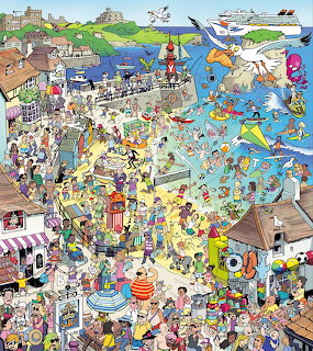 Chaotic Beach Town Cartoon