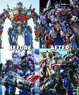 Optimus Prime Autobot robot character in red and blue armor