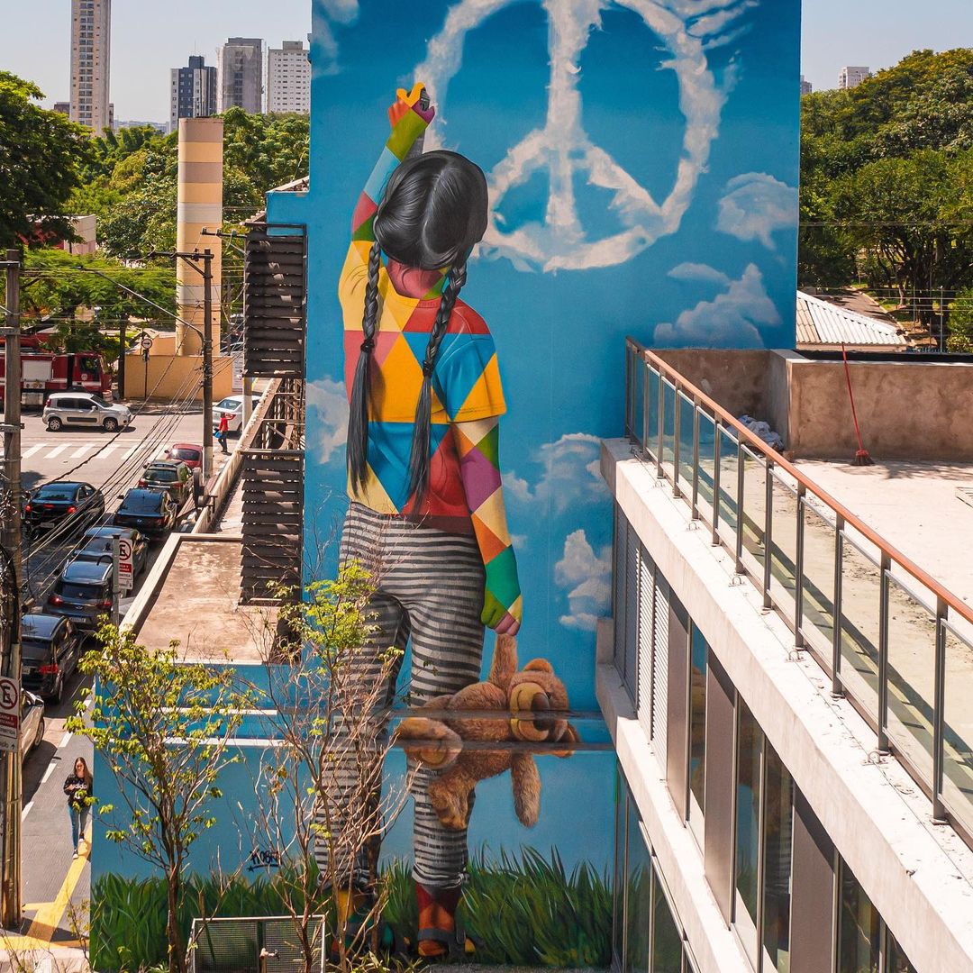 Peace Sign Street Mural