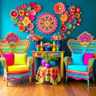 Colorful Wicker Chairs