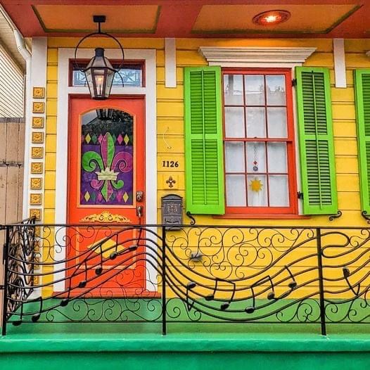 Colorful New Orleans House Porch