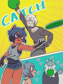 Two anime characters from BNA reaching upward in a bright yellow scene with energetic composition