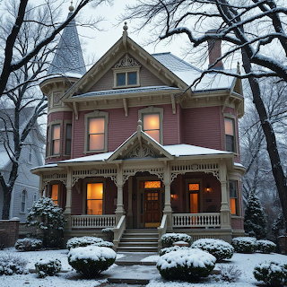 Victorian House in Winter