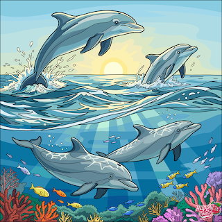 Dolphins in Ocean