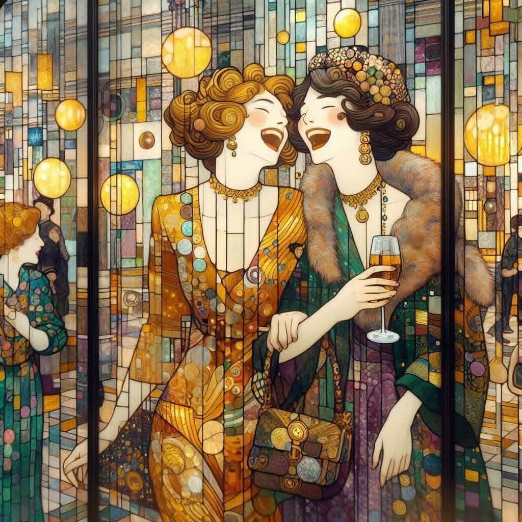 Art Deco Women Stained Glass