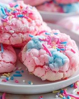 Pink Cotton Candy Cookies