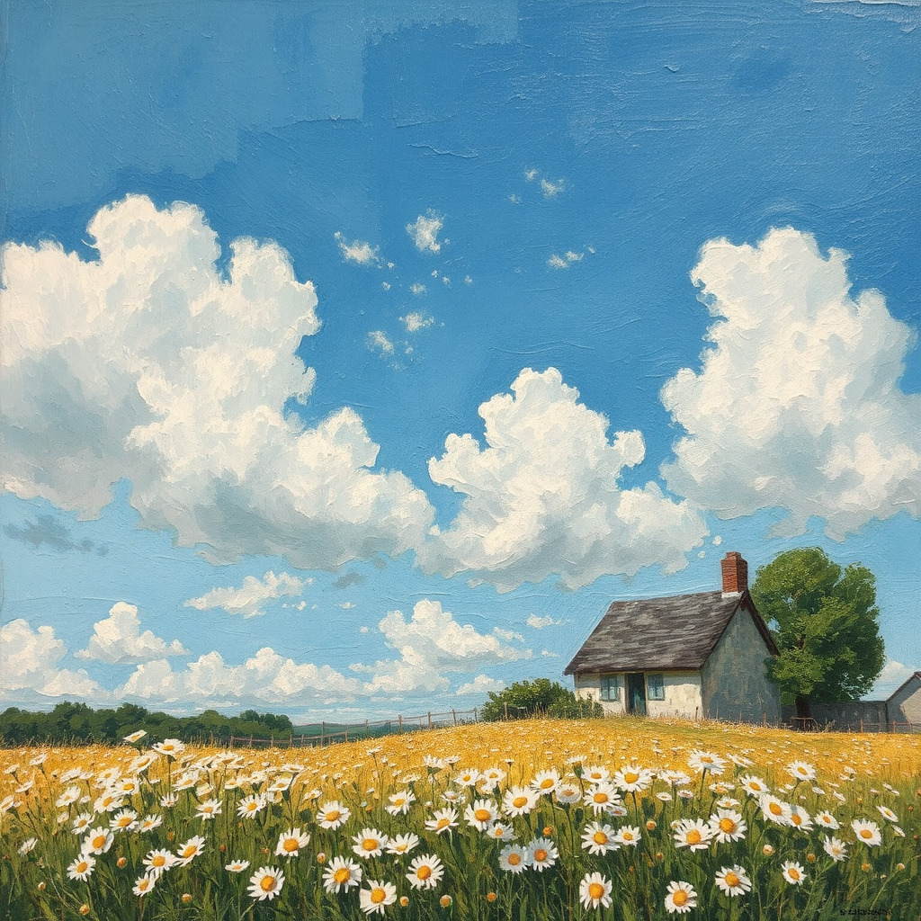 Daisies under Blue Sky