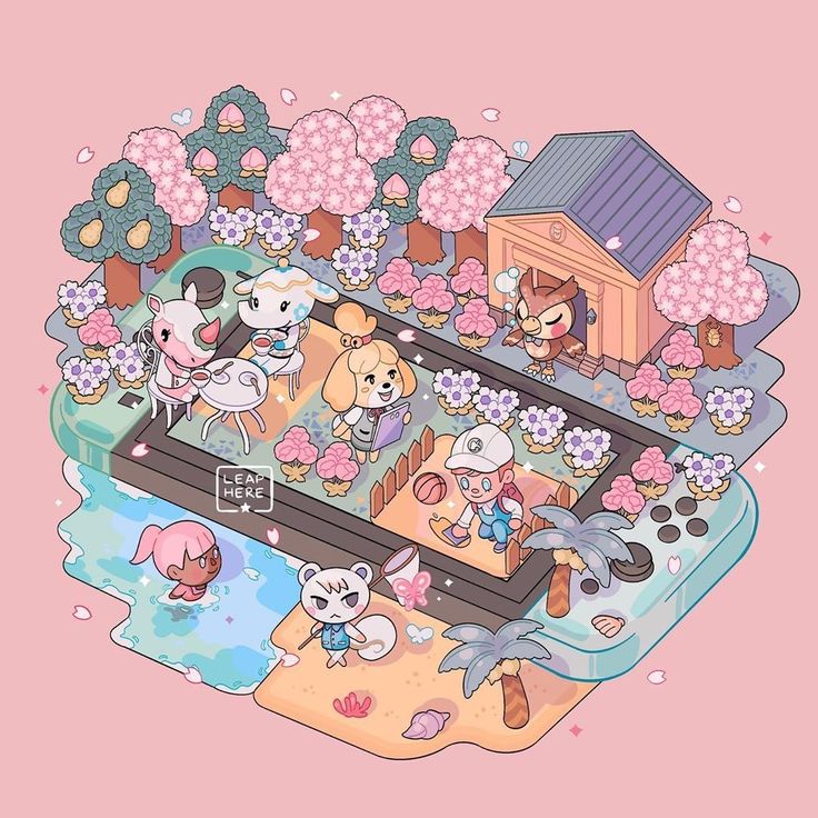 Animal Crossing Spring Scene