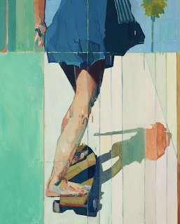 Woman on Skateboard Painting