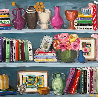 Bookshelf Still Life Painting