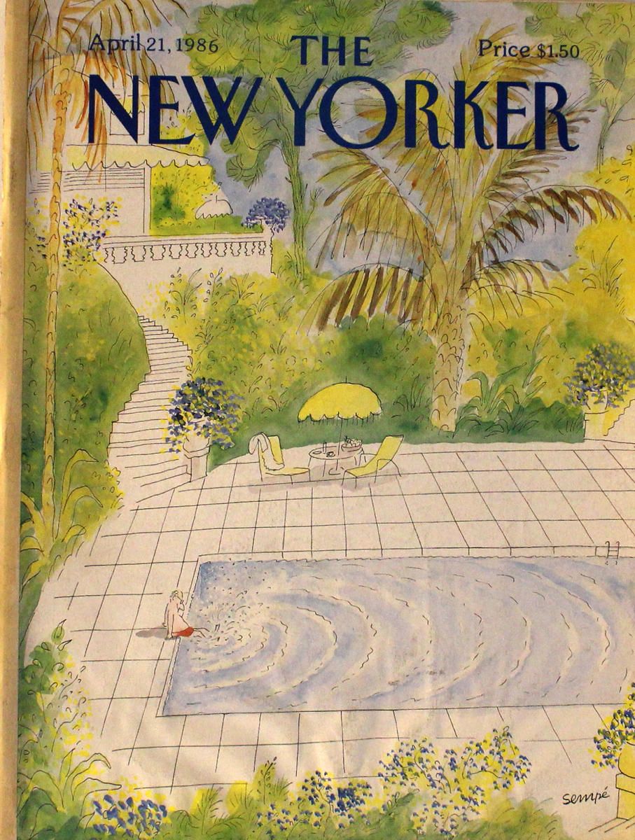 New Yorker Cover Tropical Pool